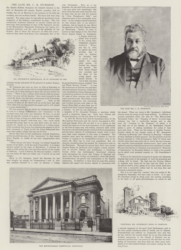 Nieżyjący Pan CH Spurgeon autorstwa Herbert Railton