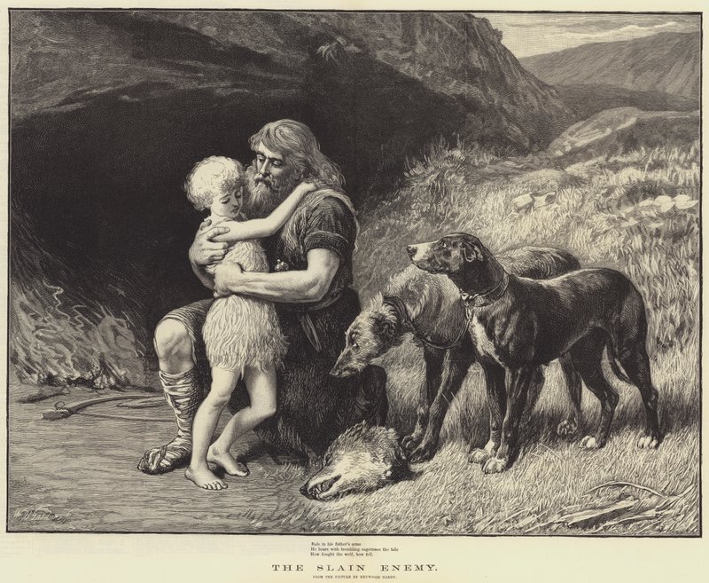 Zabity wróg (rycina) autorstwa Heywood (after) Hardy