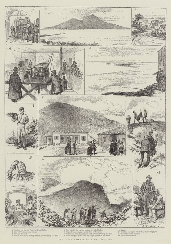Kolejka linowa na Wezuwiusza autorstwa Horace Petherick