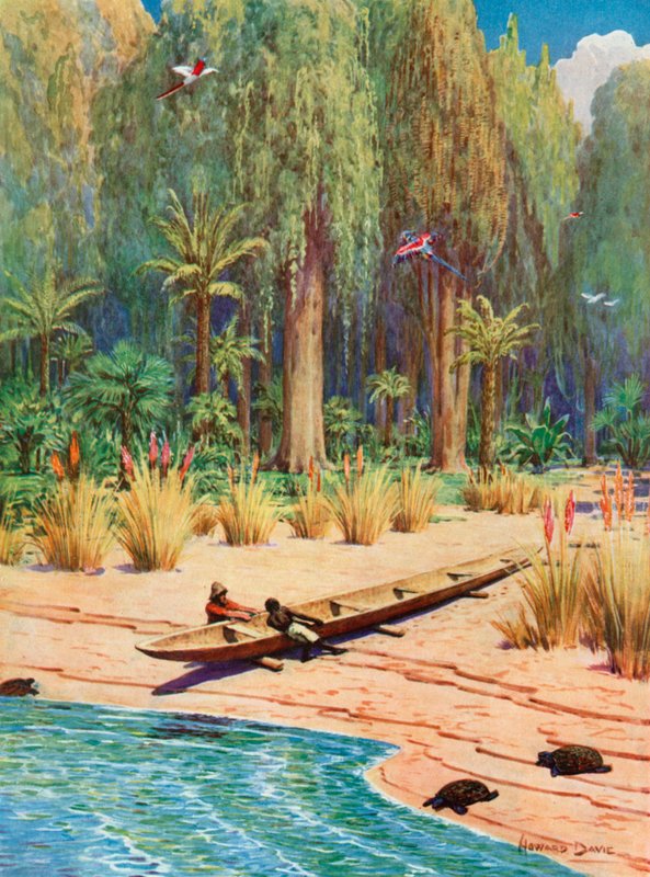 Ilustracja do Robinsona Crusoe autorstwa Howard Davie