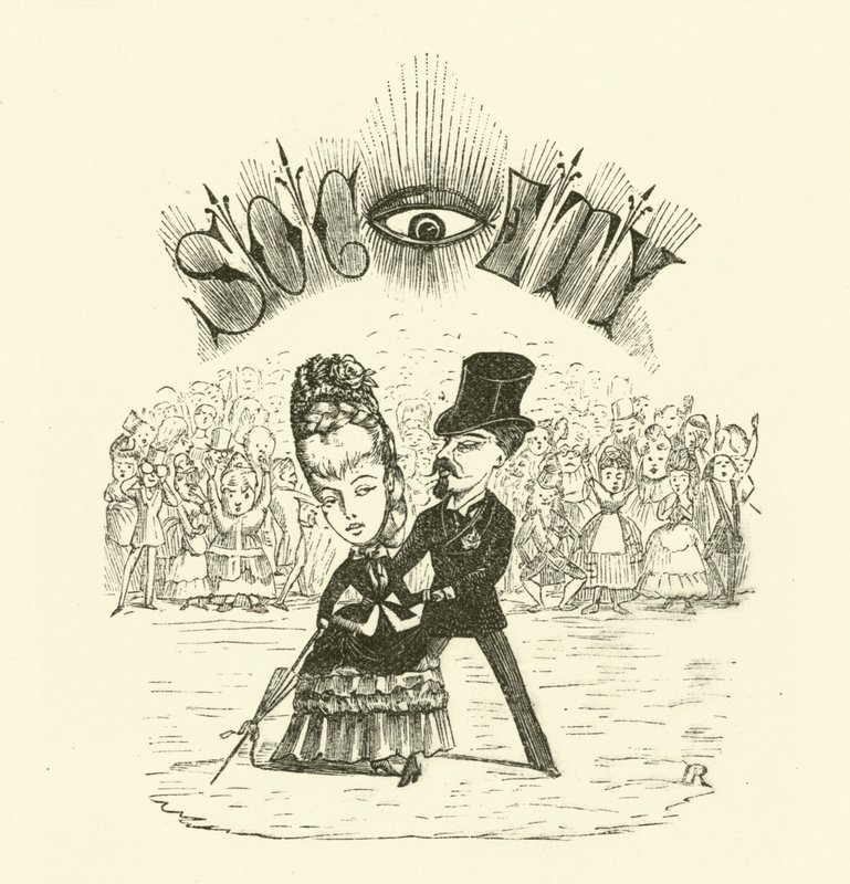 Społeczeństwo, z dużym OKIEM (grawerunek) autorstwa Hugh Rowley