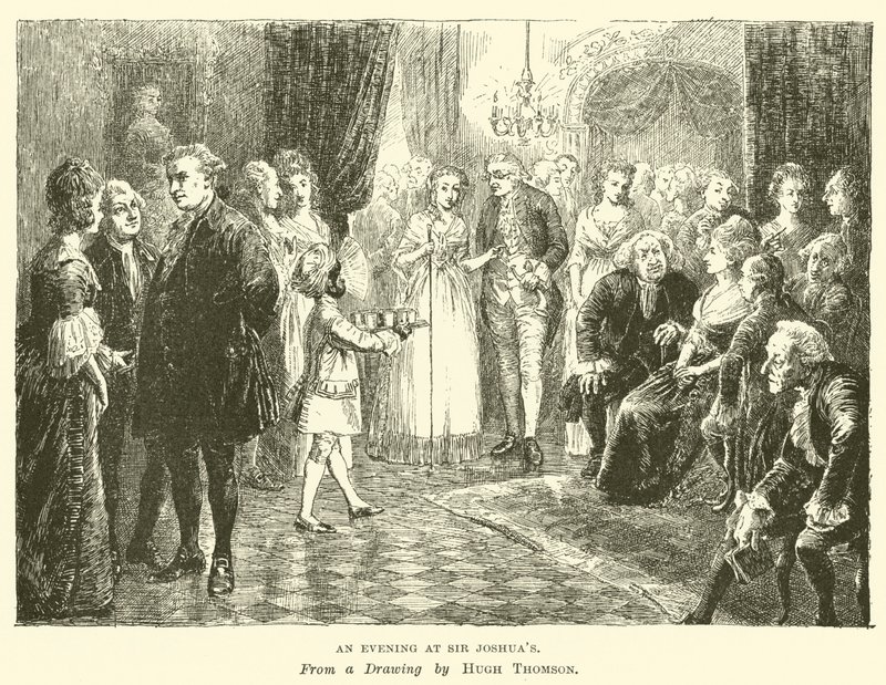 Wieczór u Sir Joshuas autorstwa Hugh Thomson