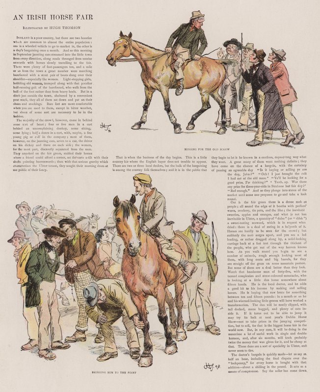 Irlandzkie targi konne autorstwa Hugh Thomson