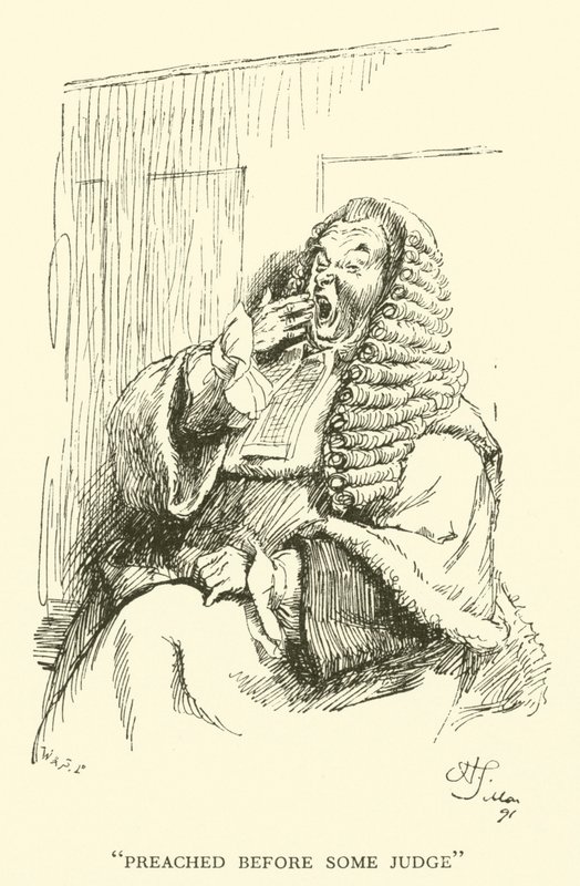 Głośny przed jakimś sędzią (rycina) autorstwa Hugh Thomson