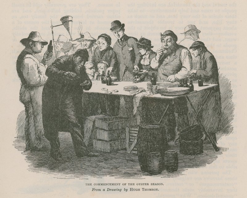 Początek sezonu ostryg (grawerowanie) autorstwa Hugh Thomson