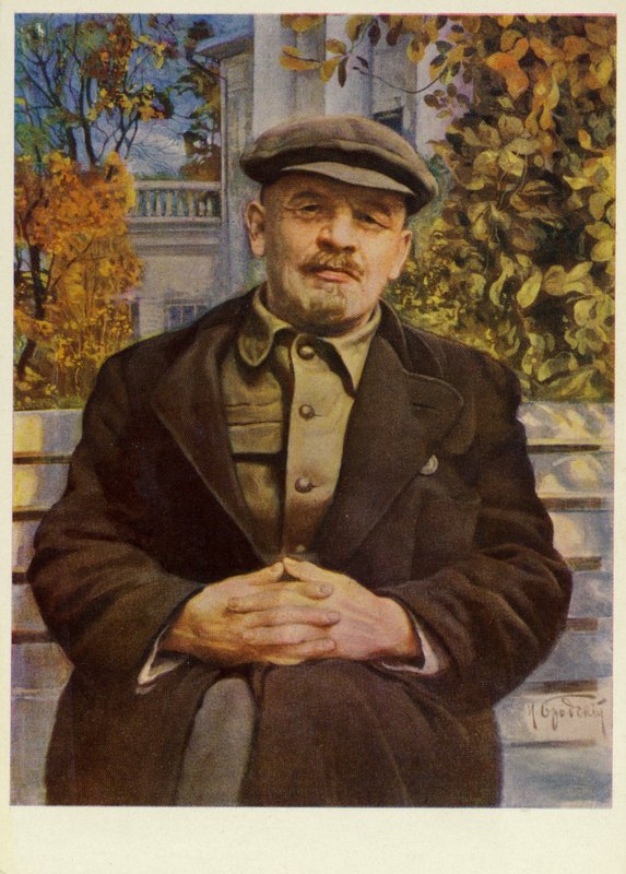 Przywódca sowiecki Władimir Lenin w Gorkach, początek lat 20. autorstwa Isaak Israilevich Brodsky