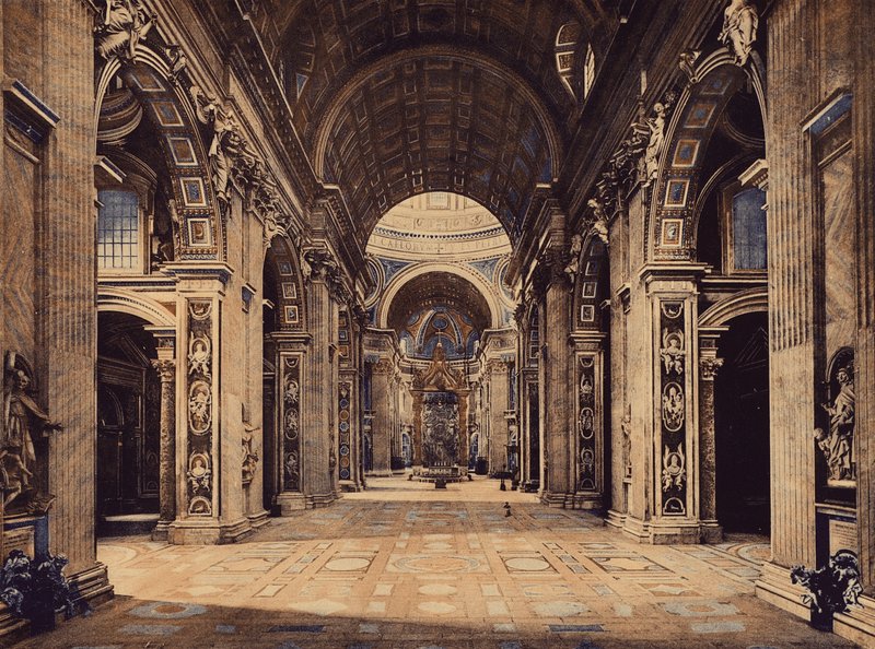 Roma / Rzym: S Pietro, interno (zdjęcie kolorowe) autorstwa Italian Photographer