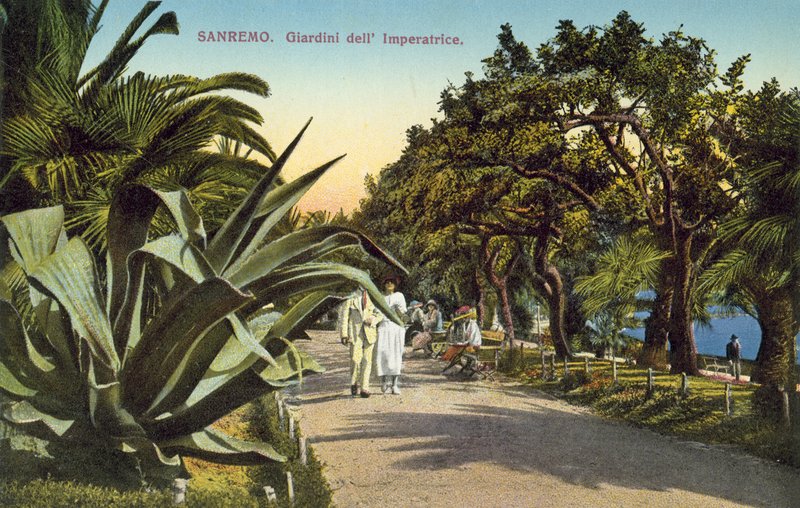 San Remo, Włochy, Giardini Del Imperatrice autorstwa Italian Photographer