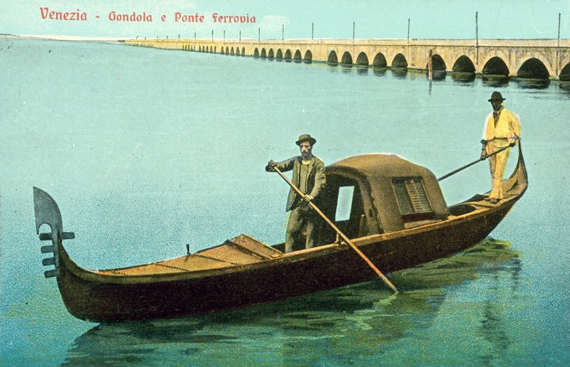 Wenecja, gondola, Ponte Ferrovia autorstwa Italian Photographer