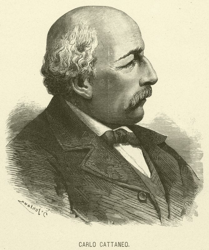 Carlo Cattaneo (grawerunek) autorstwa Italian School