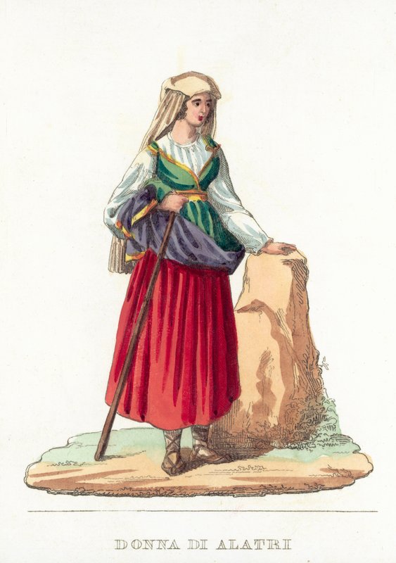 Donna Di Alatri (kolorowy grawerunek) autorstwa Italian School