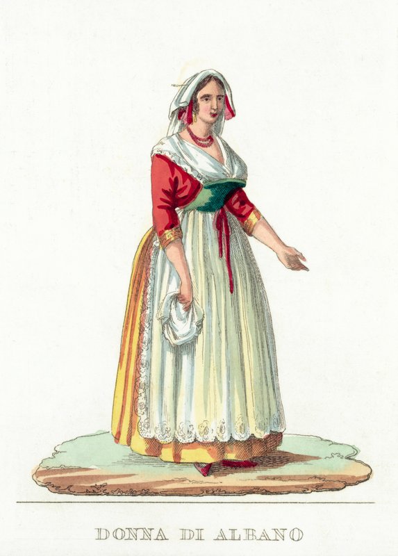 Donna Di Albano (kolorowy grawerunek) autorstwa Italian School