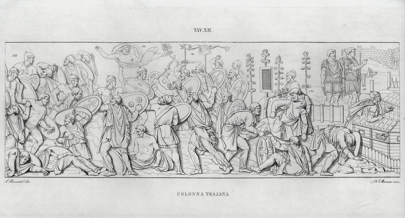 La Colonna Trajana, Kolumna Trajana (rycina) autorstwa Italian School