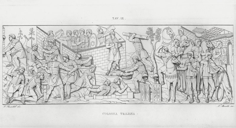 La Colonna Trajana, Kolumna Trajana (rycina) autorstwa Italian School