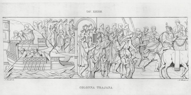 La Colonna Trajana, Kolumna Trajana (rycina) autorstwa Italian School