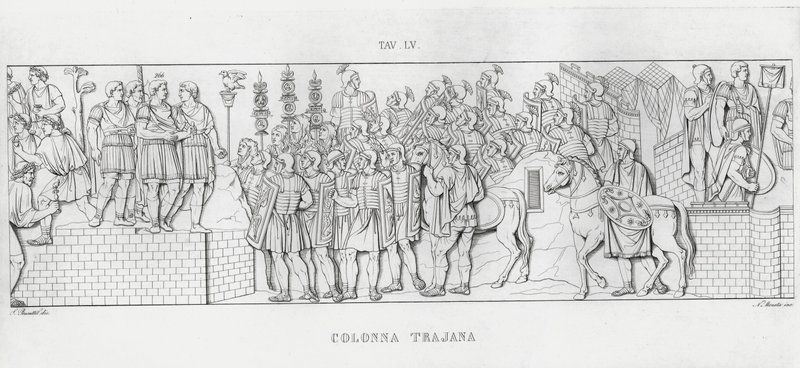 La Colonna Trajana, Kolumna Trajana (rycina) autorstwa Italian School