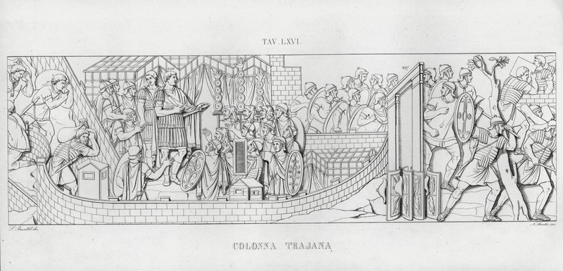 La Colonna Trajana, Kolumna Trajana (rycina) autorstwa Italian School