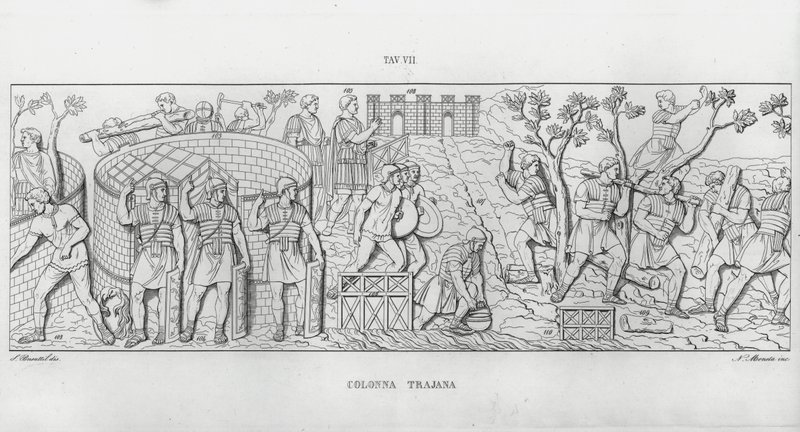La Colonna Trajana, Kolumna Trajana (rycina) autorstwa Italian School