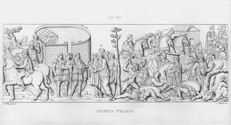 La Colonna Trajana, Kolumna Trajana (rycina) autorstwa Italian School
