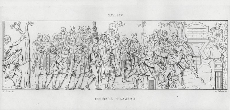 La Colonna Trajana, Kolumna Trajana (rycina) autorstwa Italian School
