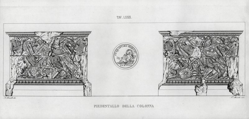 La Colonna Trajana, Kolumna Trajana (rycina) autorstwa Italian School