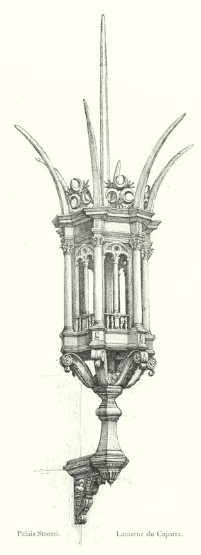 Palais Strozzi, Lanterne du Caparra (grafika) autorstwa Italian School
