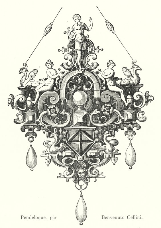Pendeloque, autorstwa Benvenuto Cellini (grafika) autorstwa Italian School