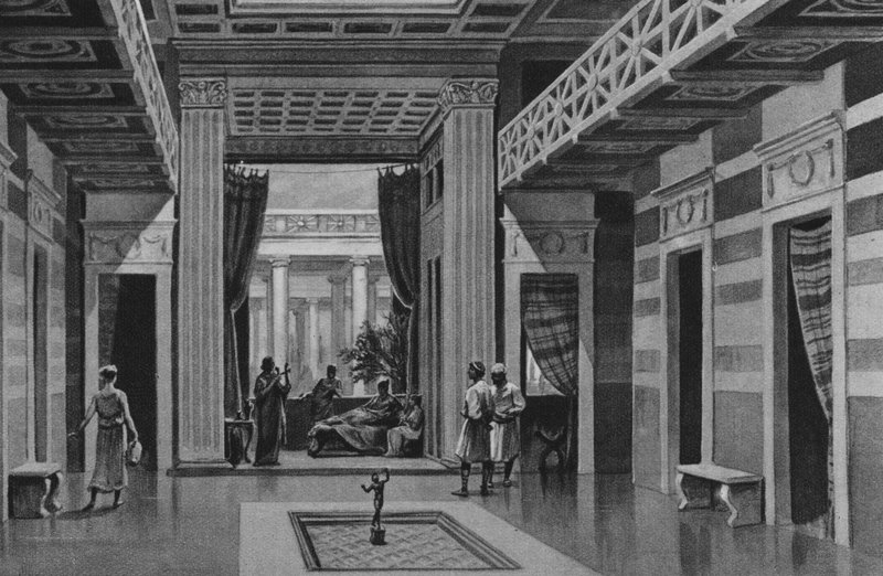 Pompeje: Dom Tańczącego Fauna (lito) autorstwa Italian School