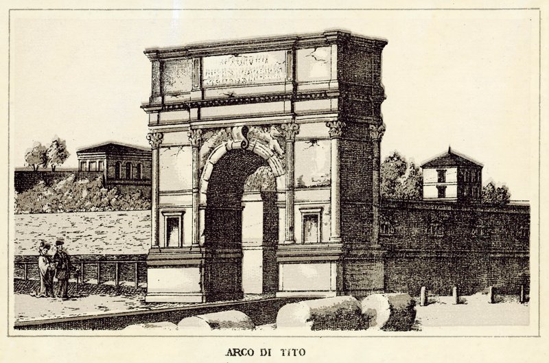 Rzym: Łuk Tytusa (lito) autorstwa Italian School