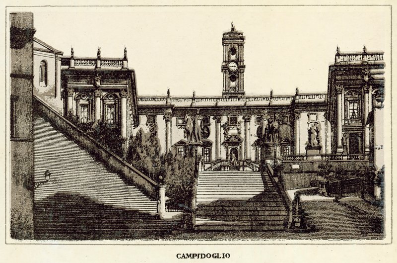 Rzym: Campidoglio (lito) autorstwa Italian School