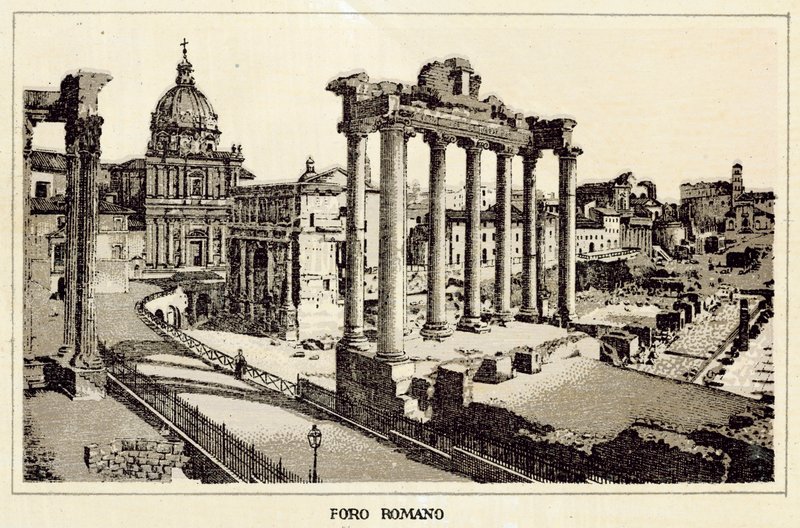 Rzym: Forum Romanum (lito) autorstwa Italian School