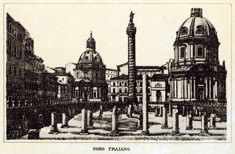 Rzym: Forum Trajana (lito) autorstwa Italian School