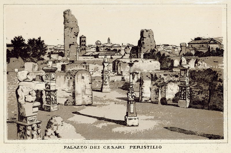 Rzym: Palazzo Dei Cesari, Perystyl (lito) autorstwa Italian School