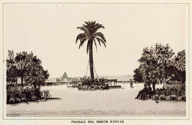 Rzym: Piazzale Del Monte Pincio (lito) autorstwa Italian School