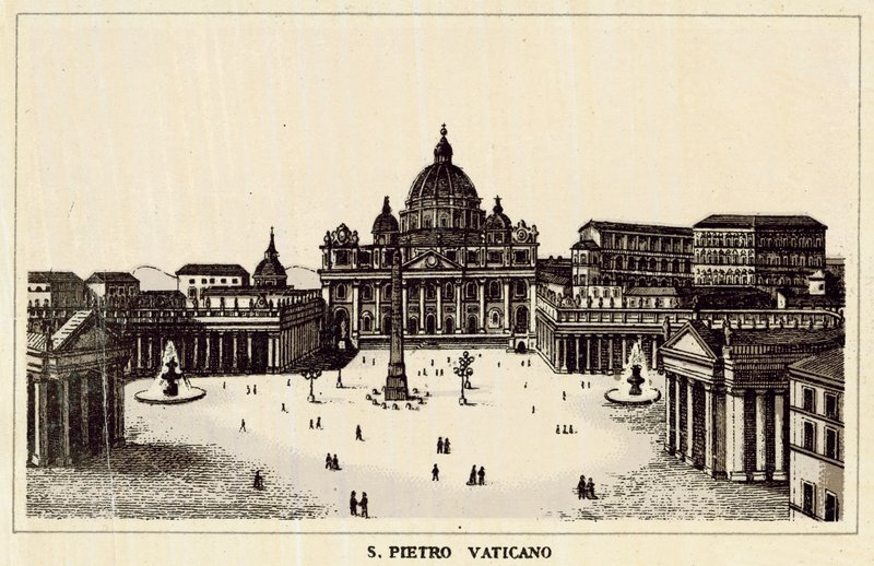 Rzym: Św. Piotr Watykan (lito) autorstwa Italian School