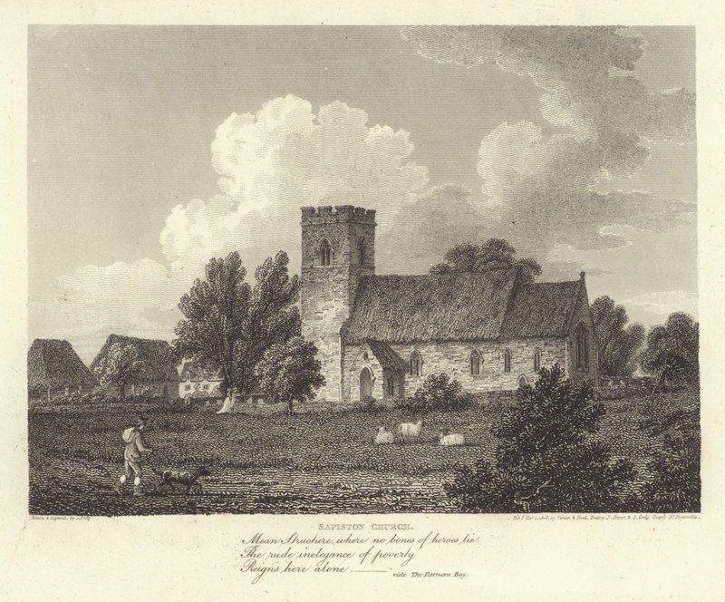 Robert Bloomfield, poeta: Sapiston Church (rycina) autorstwa J. Greig