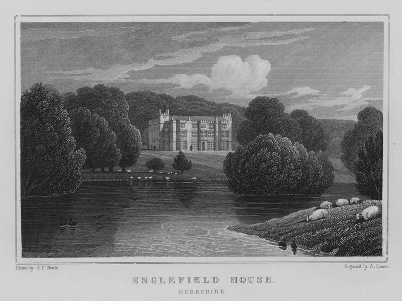 Englefield House, Berkshire (grawerowanie) autorstwa John Preston Neale