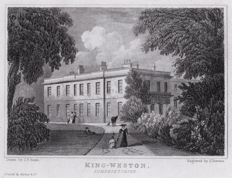 King-Weston, Somersetshire (grawerowanie) autorstwa John Preston Neale