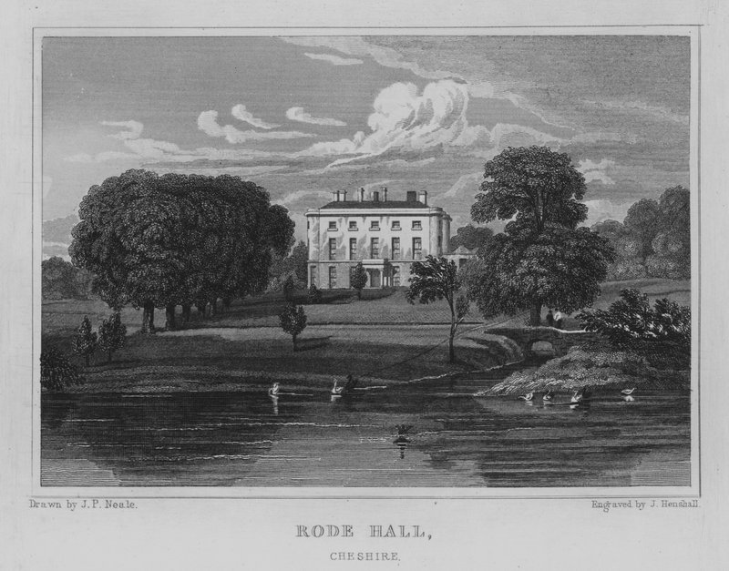 Rode Hall, Cheshire (grawerowanie) autorstwa John Preston Neale