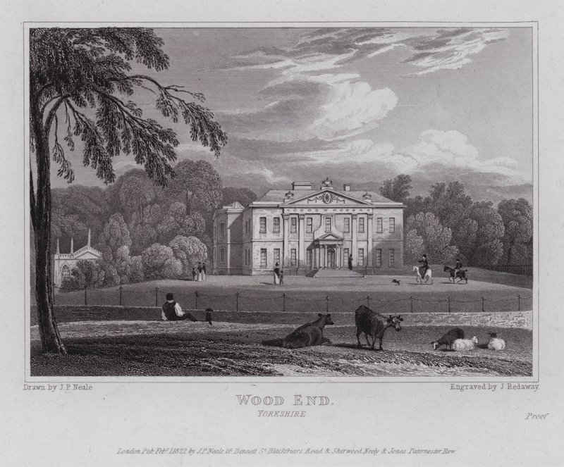 Wood End, Yorkshire (grawerowanie) autorstwa John Preston Neale