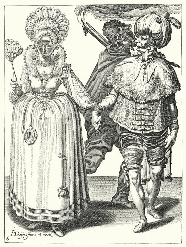 Maskarada (grawerowanie) autorstwa Jacques II de Gheyn