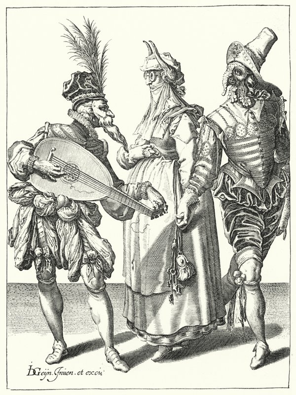 Maskarada (grawerowanie) autorstwa Jacques II de Gheyn