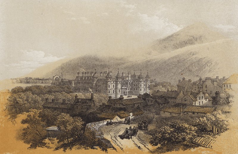 Pałac Holyrood (chromolitho) autorstwa James Duffield Harding