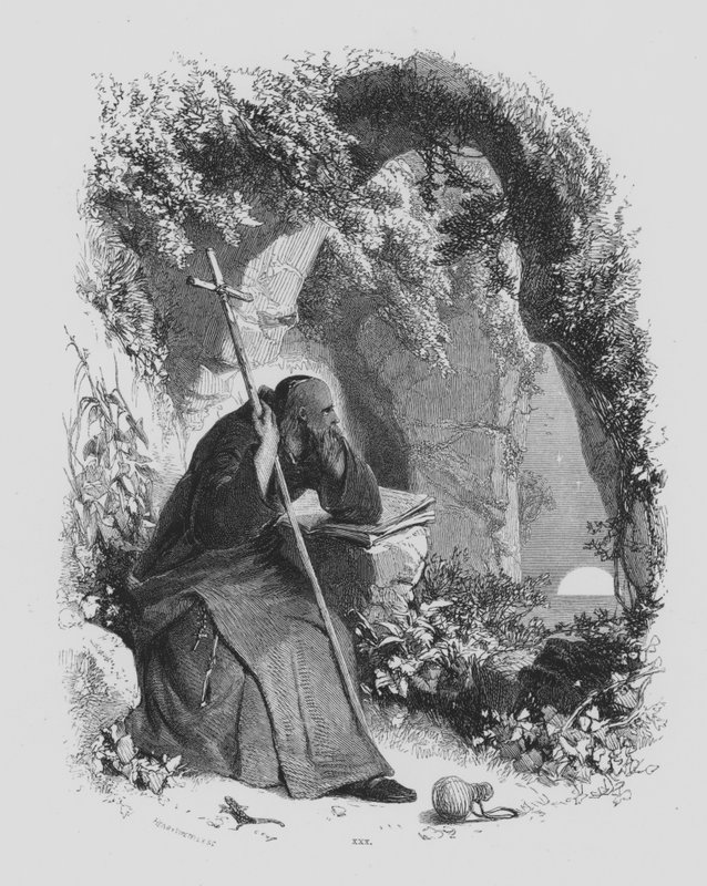 John Milton, Zamyślony (grafika) autorstwa James Duffield Harding