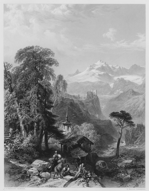 Val St Nicola, Szwajcaria (grawerowanie) autorstwa James Duffield Harding