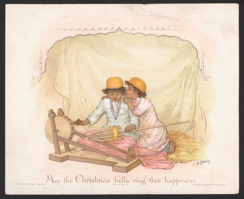 Kartka świąteczna (chromolitho) autorstwa Jane M. Dealy