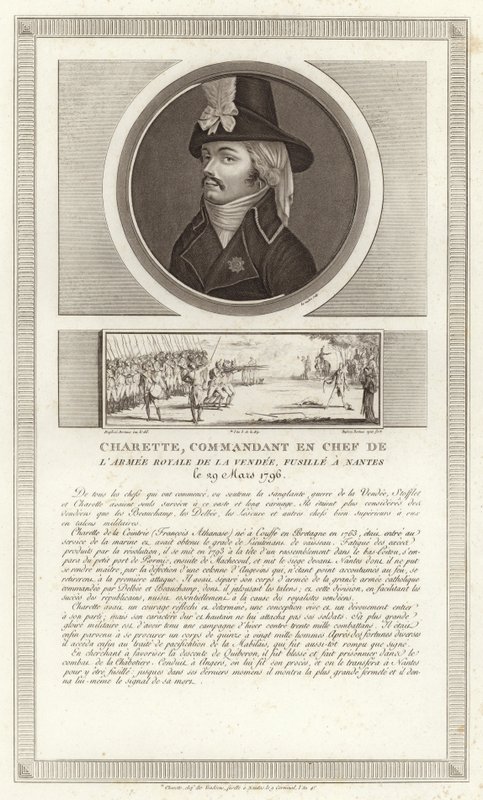 Portret Francois de Charette autorstwa Jean Duplessi Bertaux