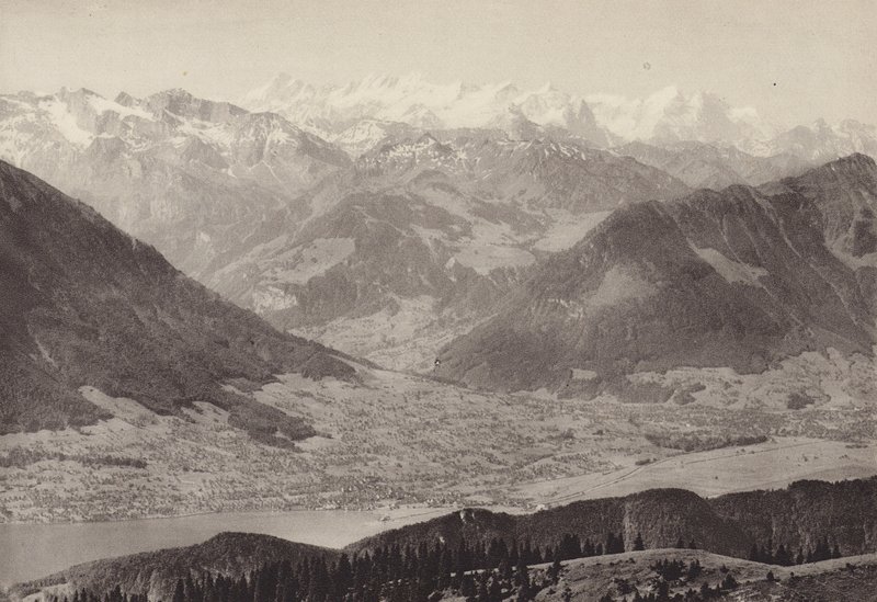 Widok z Rigi Kulm (zdjęcie czarno-białe) autorstwa Jean Gaberell