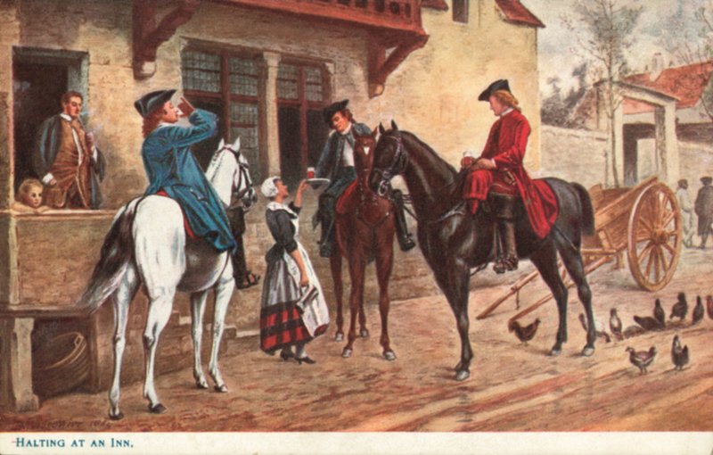 Zatrzymanie się w karczmie autorstwa Jean Louis Ernest after Meissonier