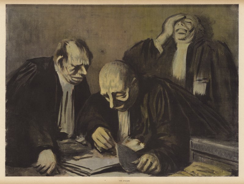 Prawnicy (kolor lito) autorstwa Jean Louis Forain